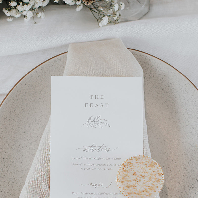 Wedding menu in Stella Suite 