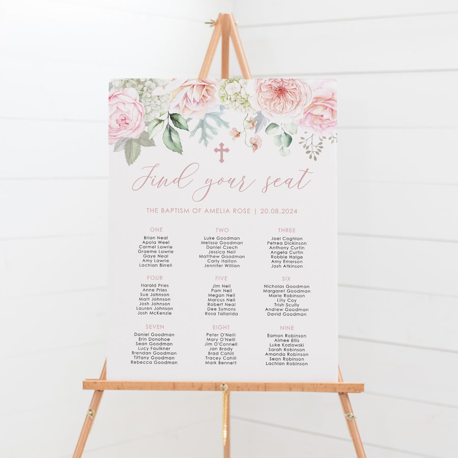 Amelia - Baptism Seating Chart