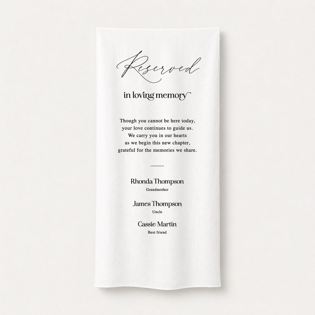 Wedding fabric sign &