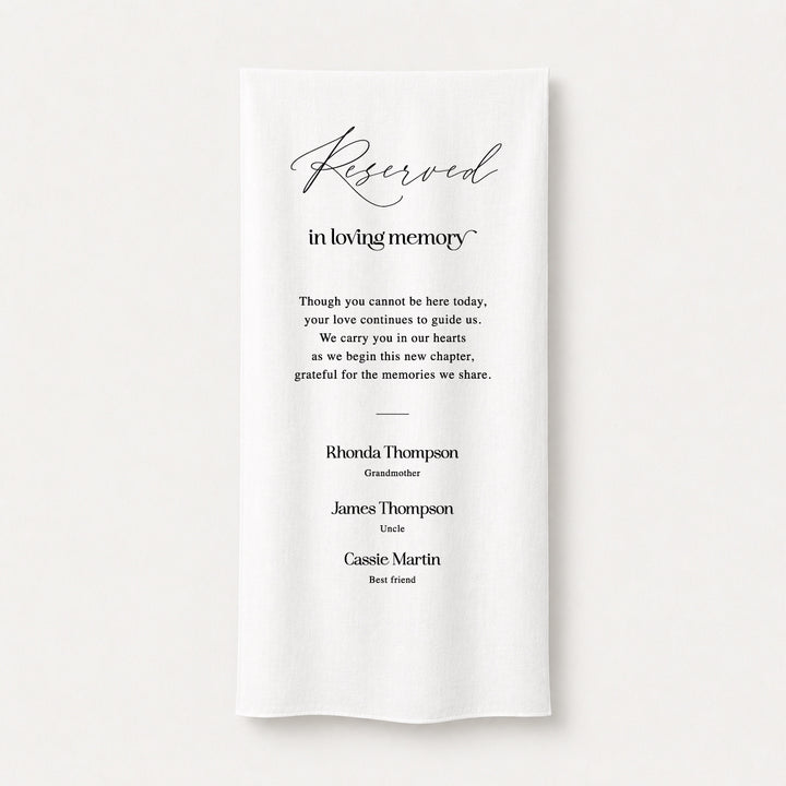 Wedding fabric sign &