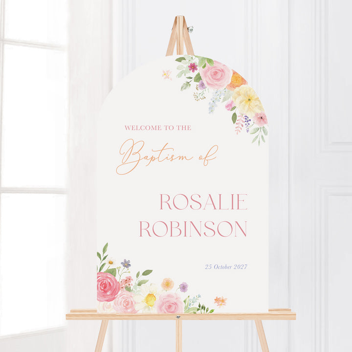 Rosalie Baptism Welcome Sign
