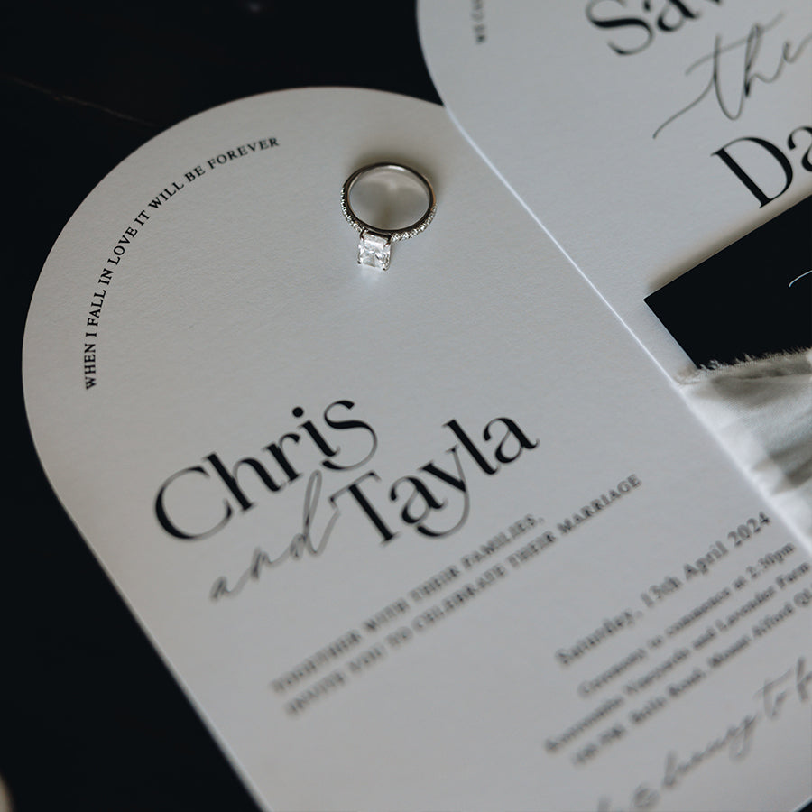 Wedding invitation sample pack. Peach Perfect Stationery Designs Australia.