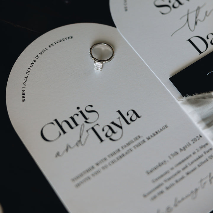 Wedding invitation sample pack. Peach Perfect Stationery Designs Australia.