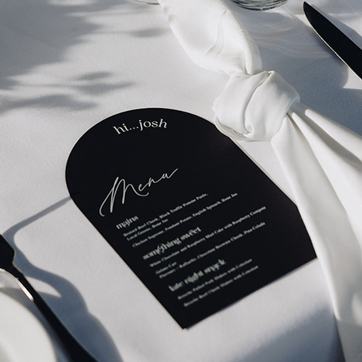 HELLO GORGEOUS - Menu, Welcome Sign & Seating Chart