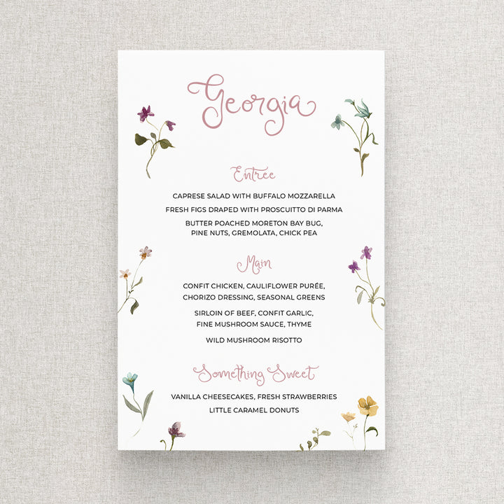 Wedding Menu - Wildflower