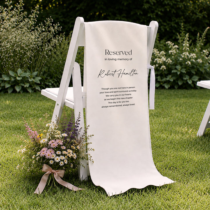 Abigail Wedding Memorial Sign Peach Perfect Australia Reserved in loving memory of