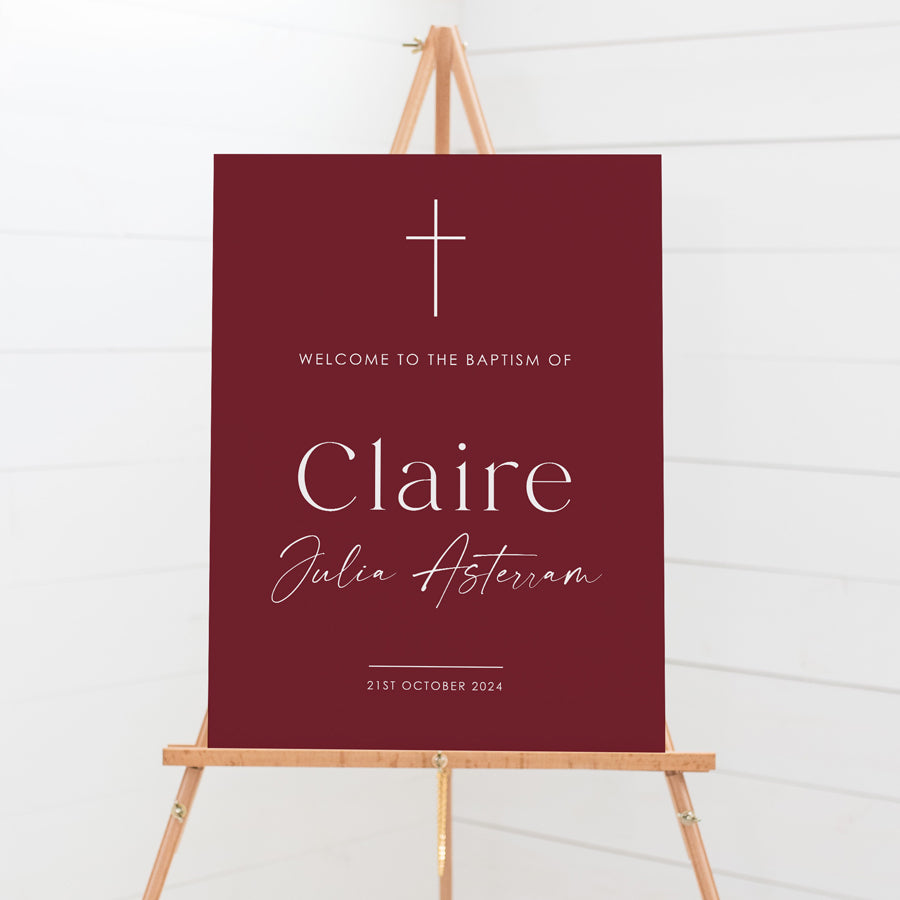 Claire Baptism Welcome Sign