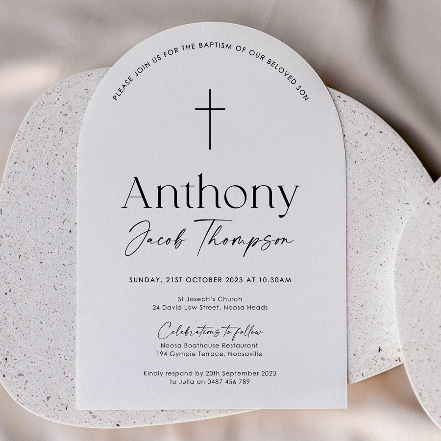 Baptism Invitation (Die Cut) - Anthony