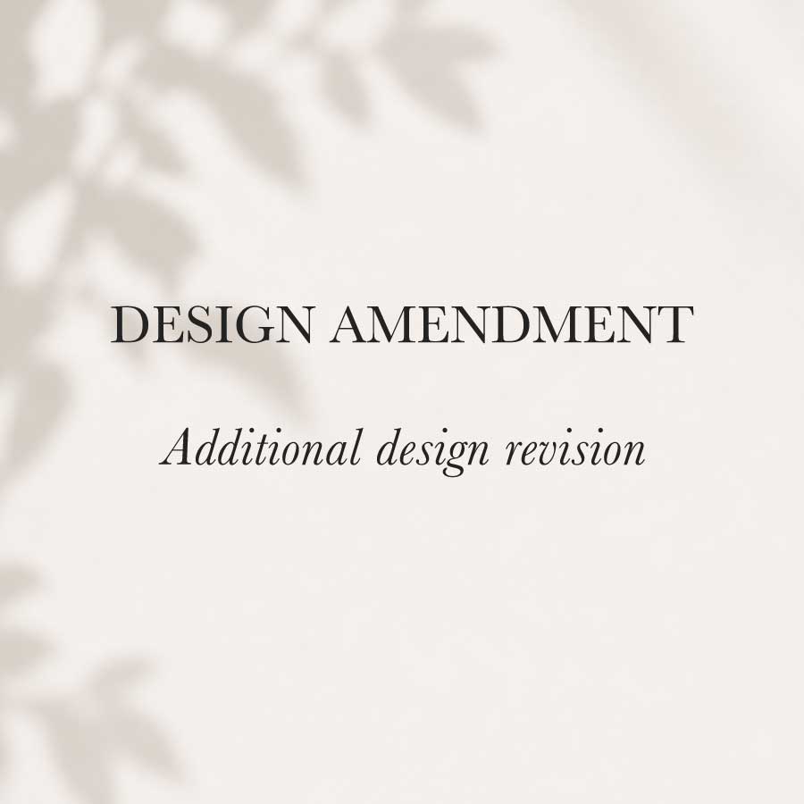Design Amendment Fee – additional design alterations for Peach Perfect wedding signage and stationery Copy