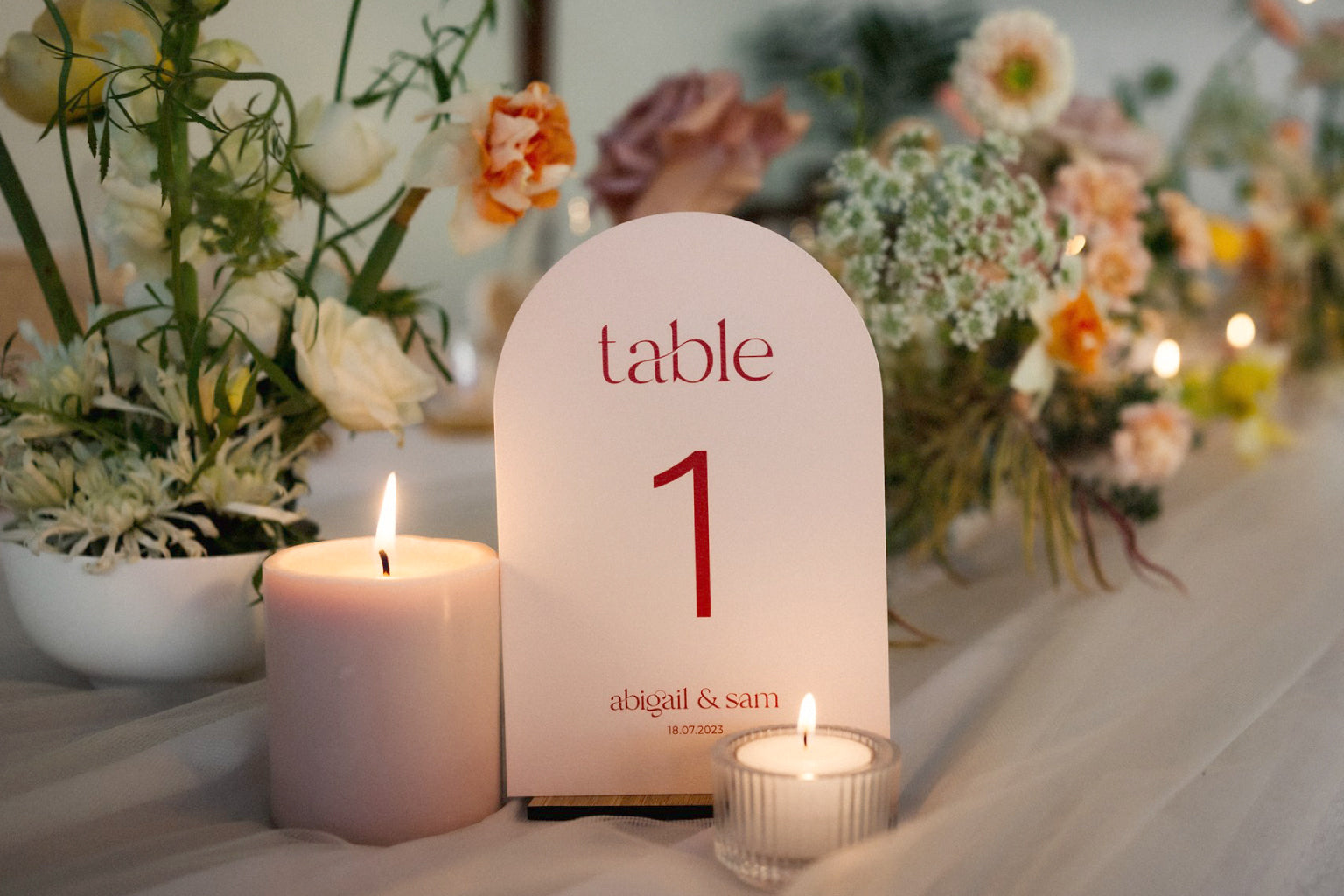 Arch shape wedding table number