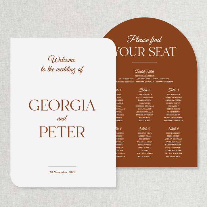 Discounted package wedding signs Australia including welcome sign and seating chart - Professionally printed in Australia.
