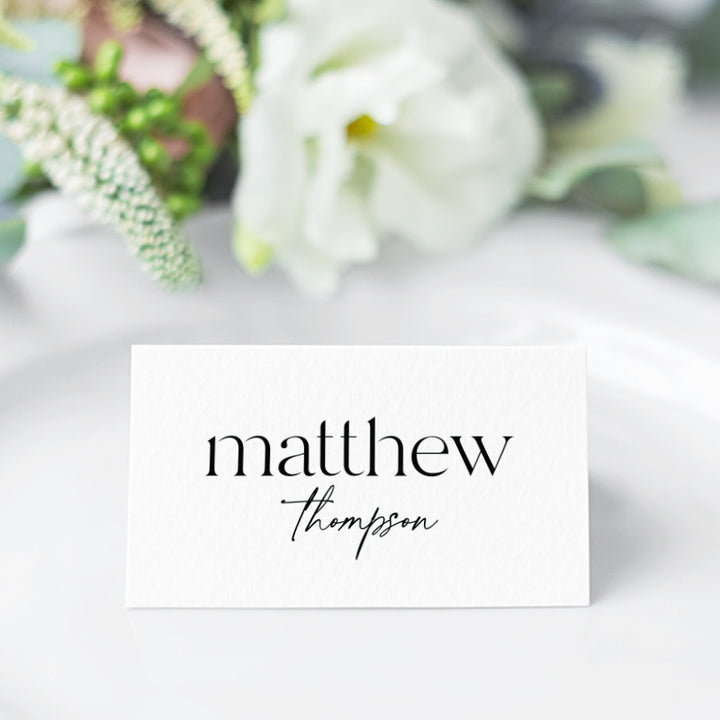 Modern wedding place cards Australia. Oh Hello heading. Designed and printed in Australia.