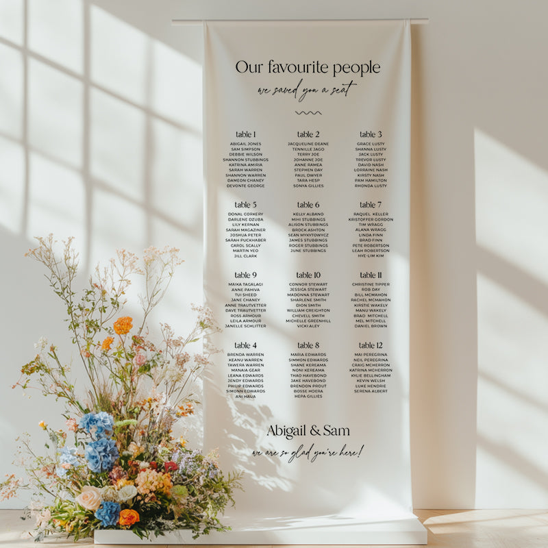 Abigail Fabric Seating Chart