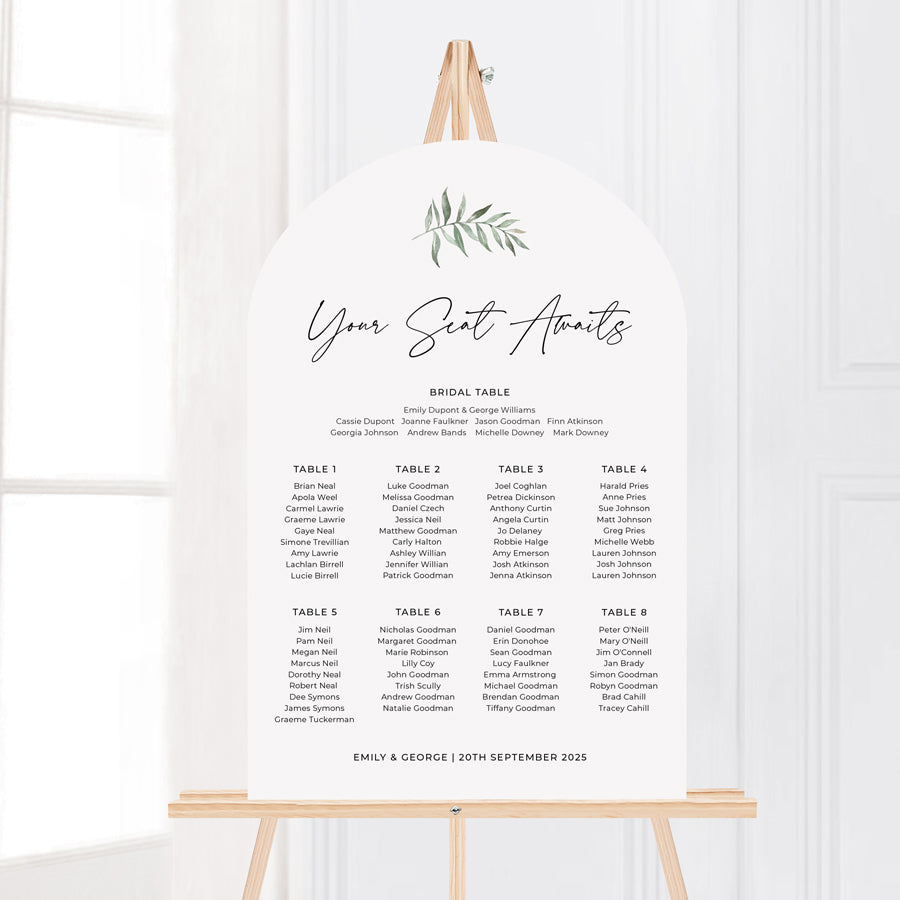Wedding seating chart size 60 photos