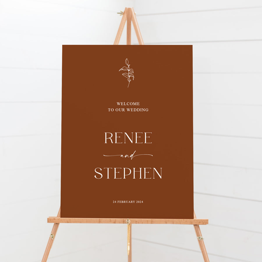 Welcome Rene Sign Beautiful Wedding Arch Welcome Sign Board – Peach Perfect Stationery