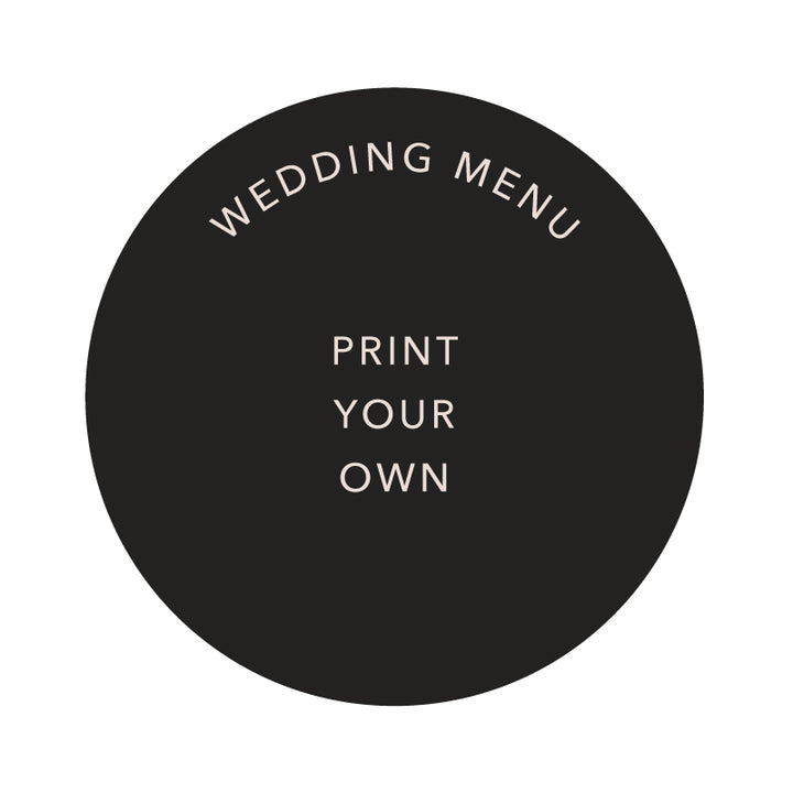 Print your own wedding menu Australia. Peach Perfect Stationery Printable Designs.