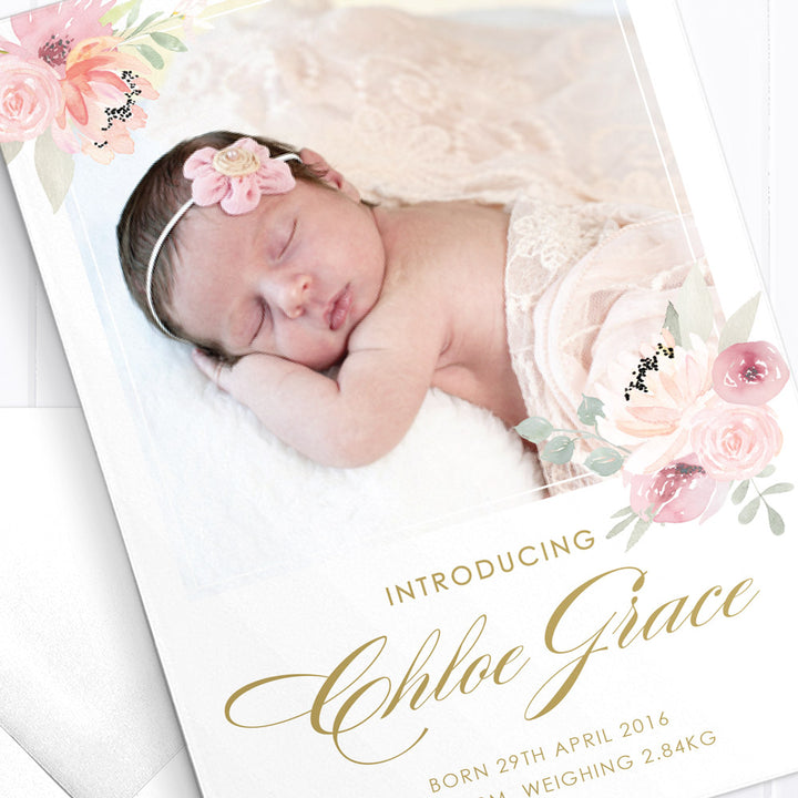 Baby Girl Birth Announcement - Claire
