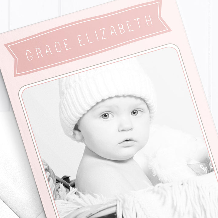 Baby Girl Birth Announcement - Grace Elizabeth