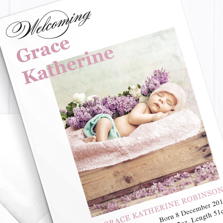 Baby Girl Birth Announcement - Grace Katherine