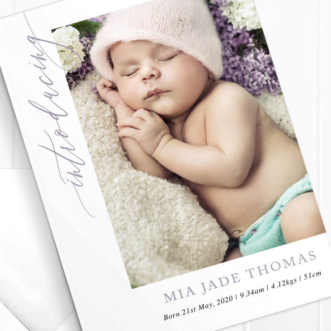 Baby Girl Birth Announcement - Mia