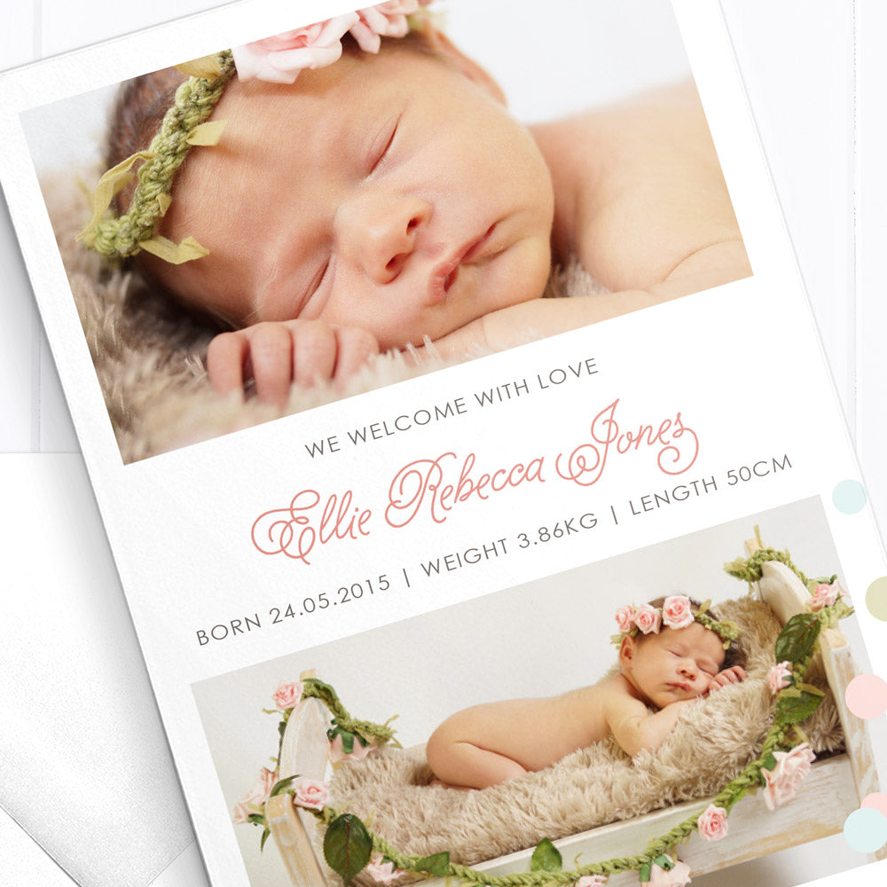 Baby Girl Birth Announcement - Miracle