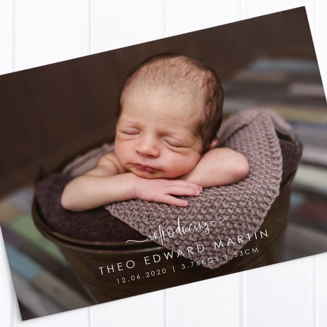 Baby Boy Birth Announcement - Theo