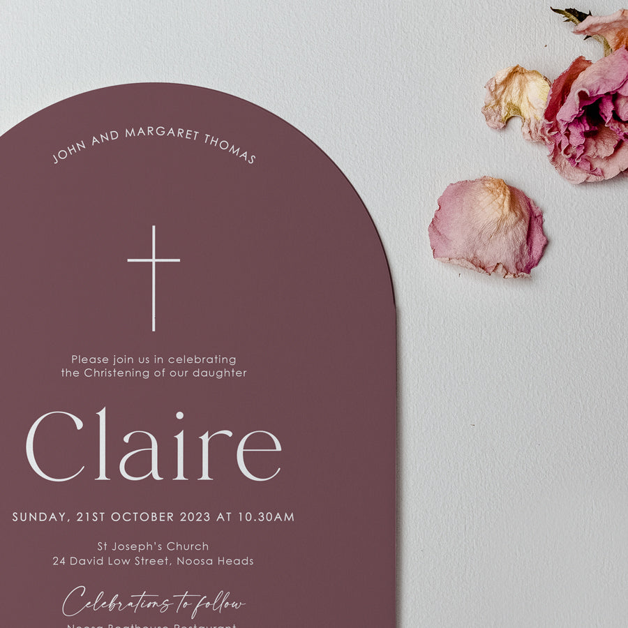 Baptism Invitation (Arch) - Claire