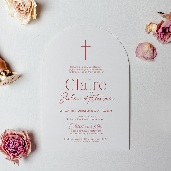 Baptism Invitation (Arch) - Claire