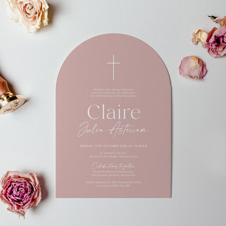 Baptism Invitation (Arch) - Claire