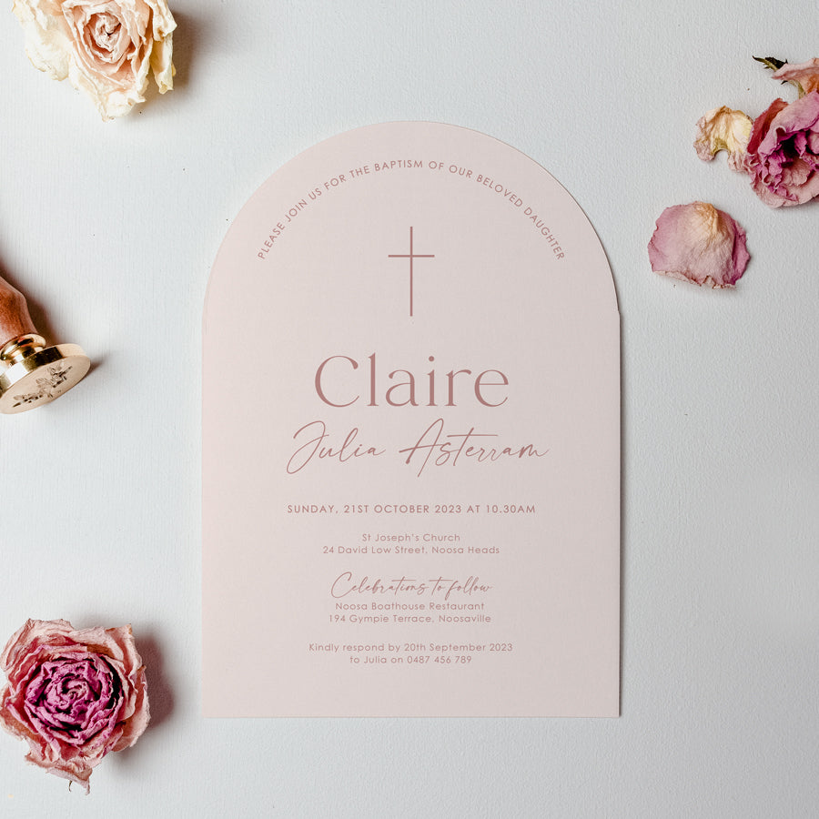 Baptism Invitation (Arch) - Claire