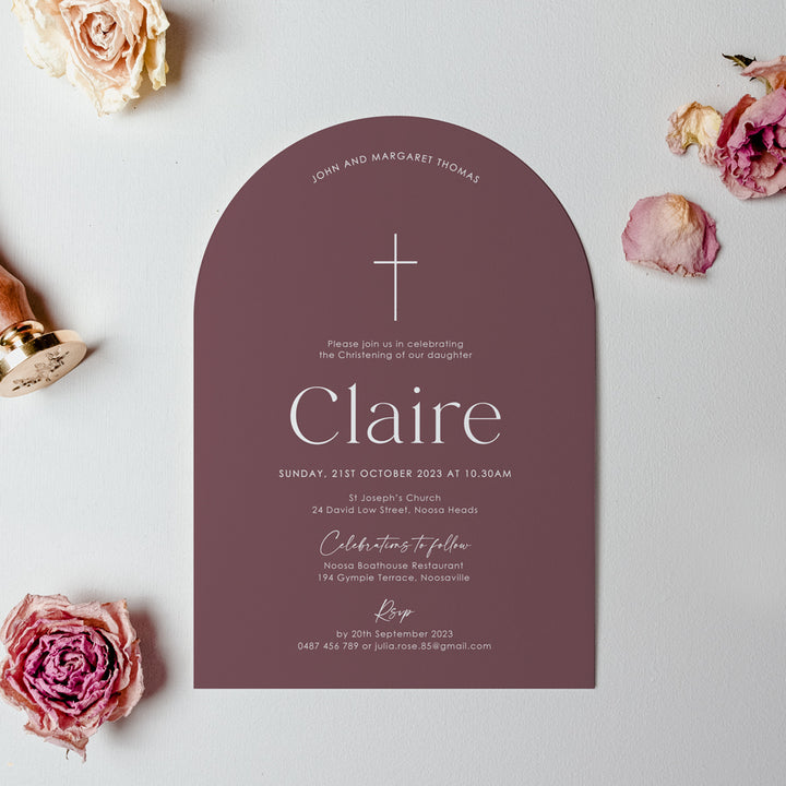 Baptism Invitation (Arch) - Claire