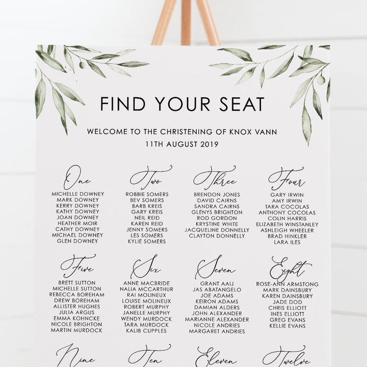 Knox - Baptism Seating Chart