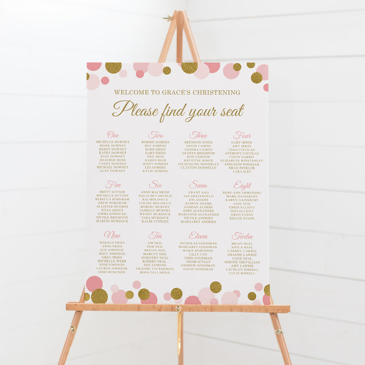 Sparkle Confetti - Baptism Seating Chart