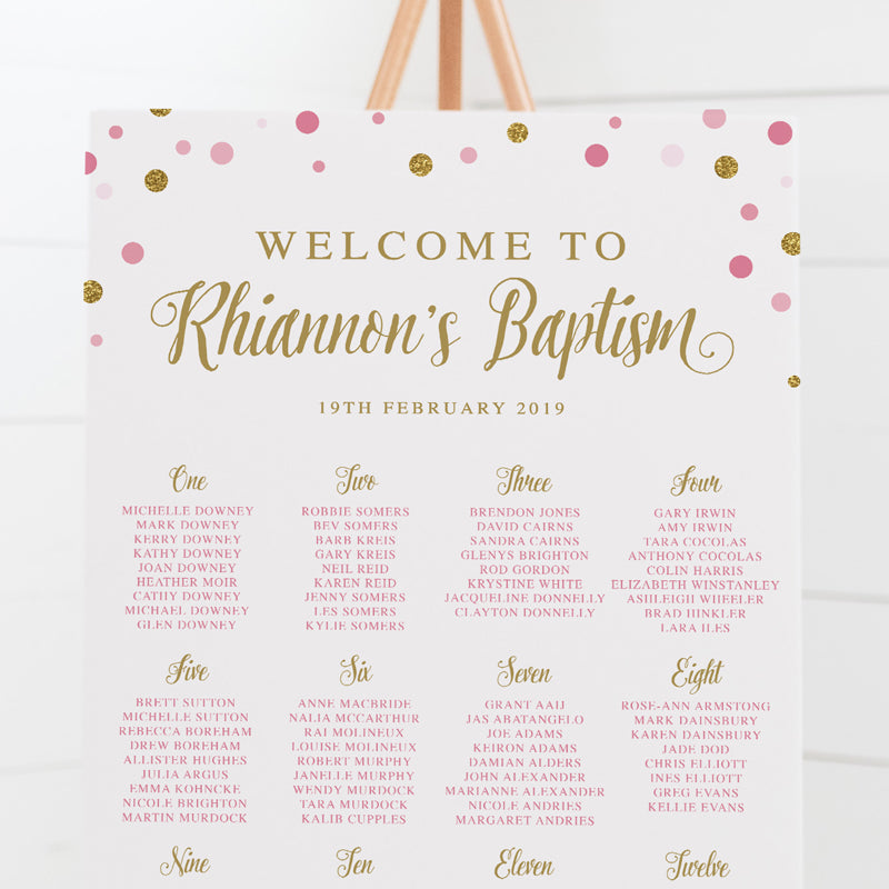 Golden Delight - Baptism Seating Chart