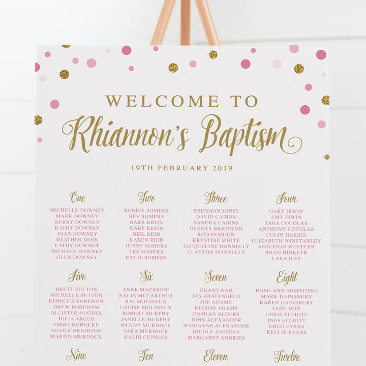 Golden Delight - Baptism Seating Chart