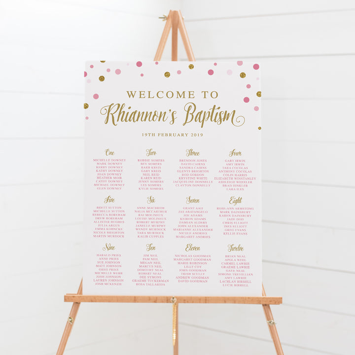 Golden Delight - Baptism Seating Chart