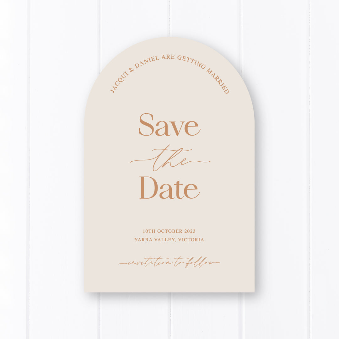 Modern Arch Save The Date Cards Australia – Peach Perfect Stationery
