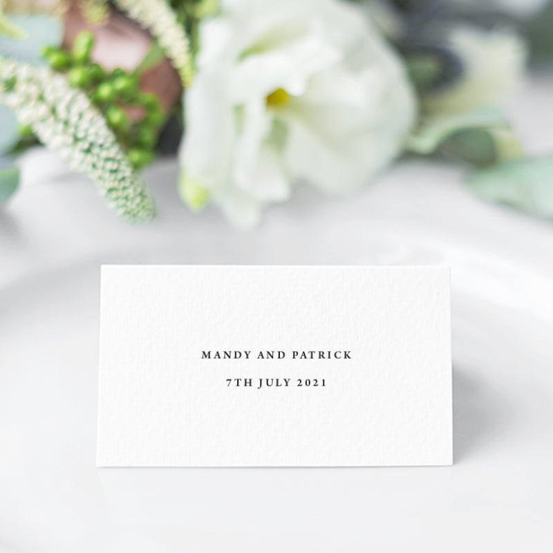 Folded name clearance place cards